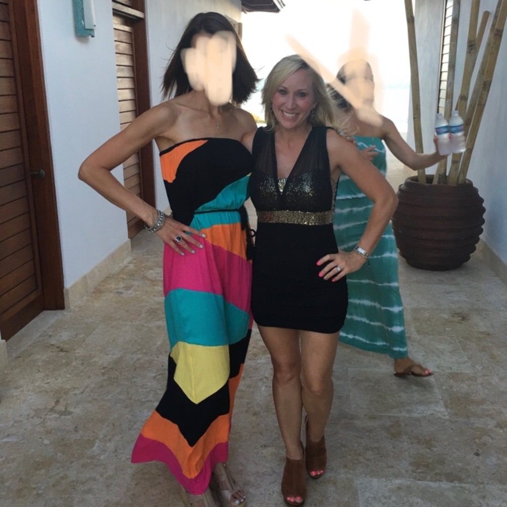 Black party mini dress with Gold sequins size S